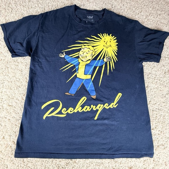 Fallout Crate Loot Crate Vault Boy Recharged Large L T-Shirt Dark Blue - Picture 1 of 6